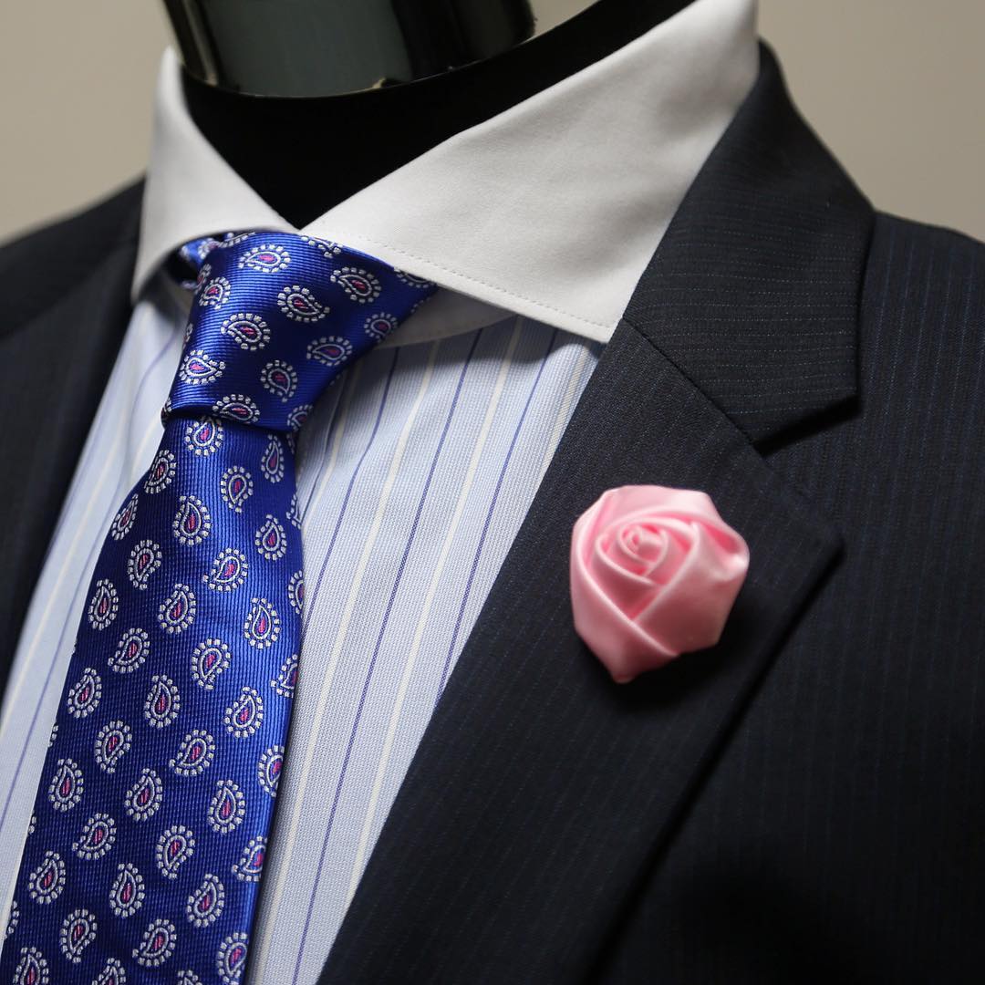 Light Pink Satin Lapel Pin