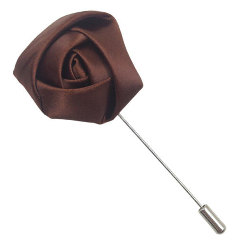 Coffee Brown Satin Lapel Pin