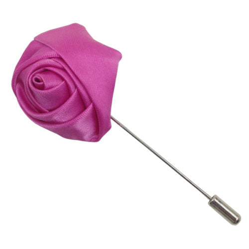 Dark Pink Satin Lapel Pin