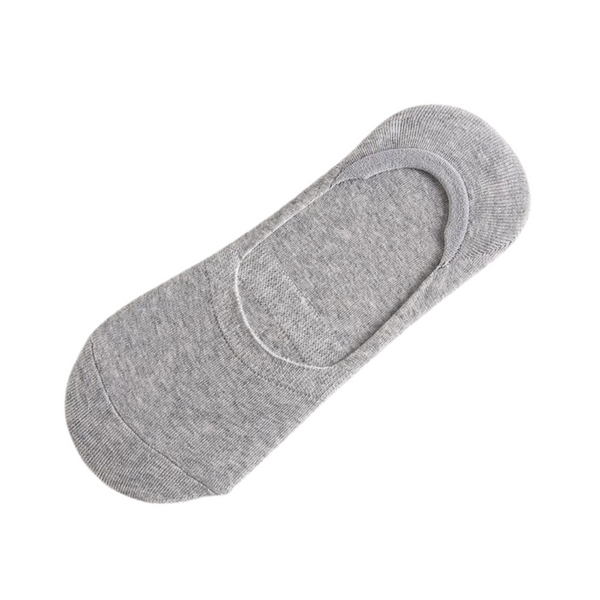 White, Grey, Black, Navy Blue or Charcoal Grey Cotton Invisible /Boat / No show Socks with Non-slip silicone edge