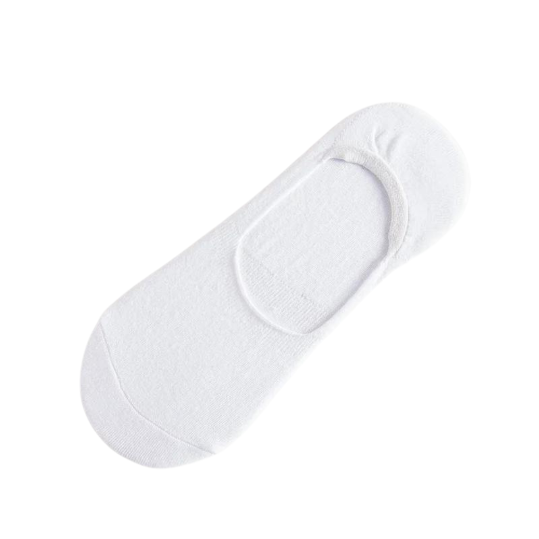 White, Grey, Black, Navy Blue or Charcoal Grey Cotton Invisible /Boat / No show Socks with Non-slip silicone edge