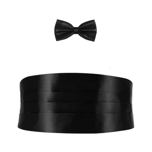 Black Tuxedo Cummerbund & Bow Tie Set