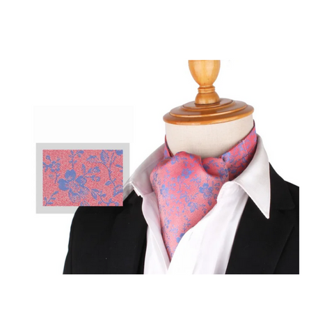 Vintage Rose Print on Light Pink Ascott Tie