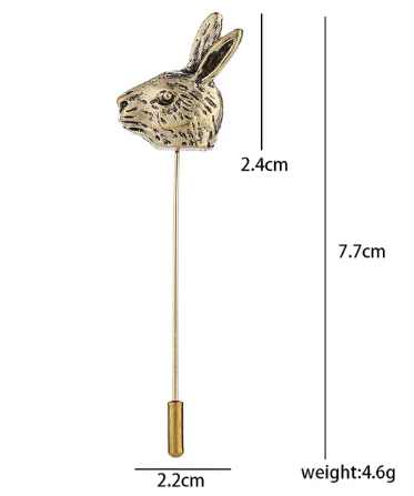 Bronze Rabbit Lapel Pin