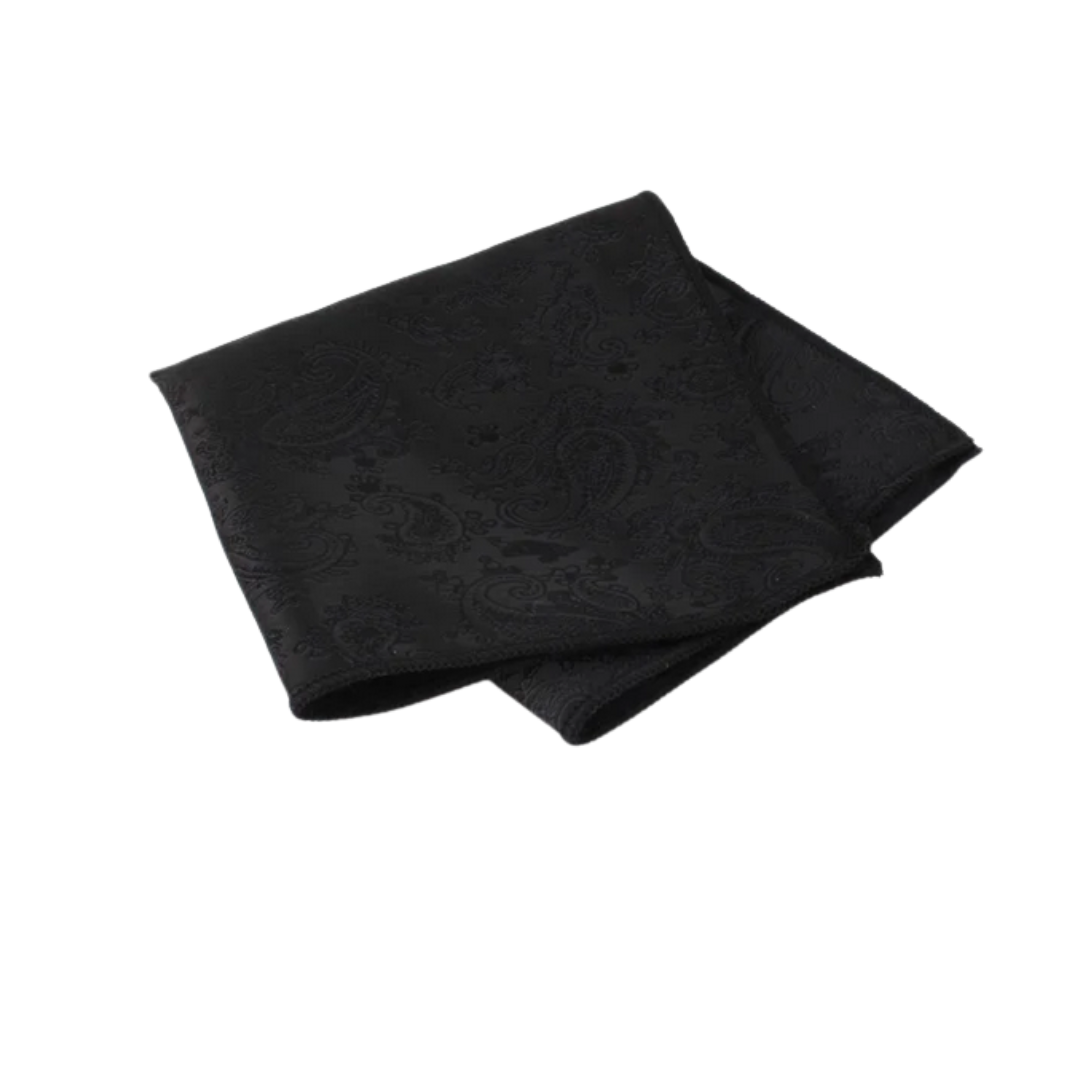 Subtle Paisley Black Pocket Square