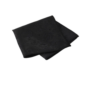 Subtle Paisley Black Pocket Square