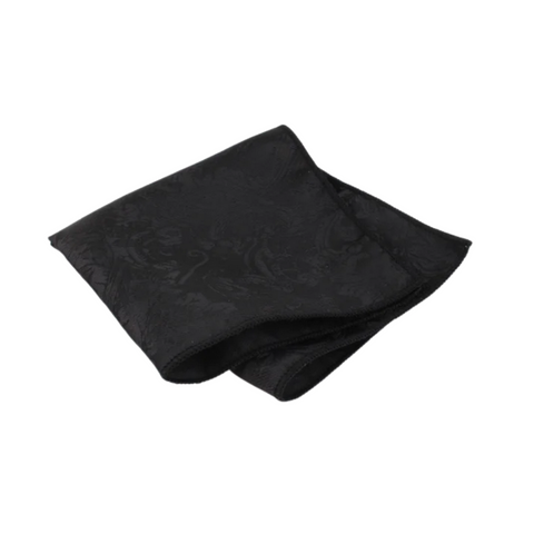 Subtle Filigree Black Pocket Square