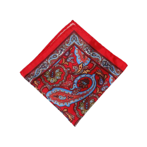 Paisley 10 Red Pocket Square