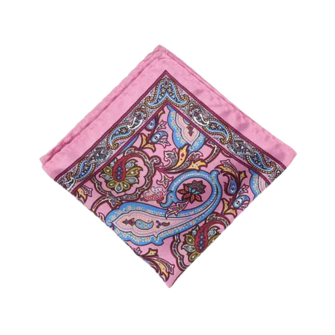 Paisley 11 Pink Pocket Square