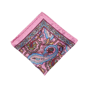 Paisley 11 Pink Pocket Square