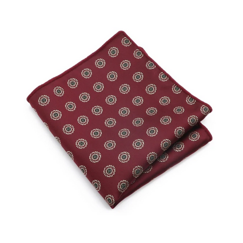 Classic Print 01 Red Pocket Square