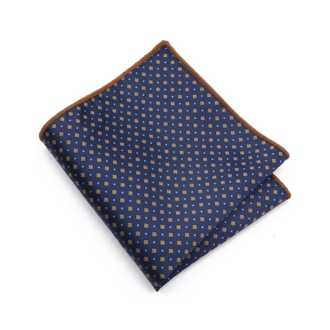 Classic Print 02 Dark Blue Pocket Square