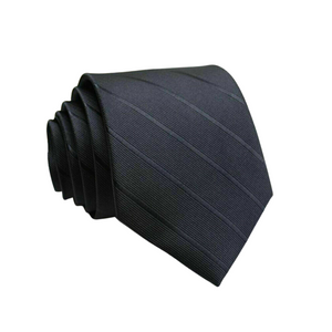 Broad Strokes Striped Black Regular Tie