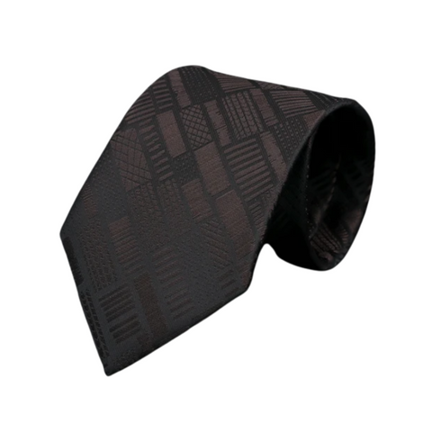 Subtle Patches of Stripes & Dots on Black Regular Tie
