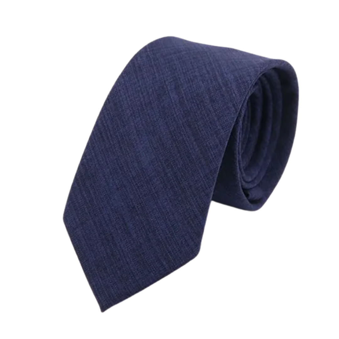 Ink Blue Classic Cotton Skinny Tie