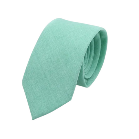 Light Teal Classic Cotton Skinny Tie