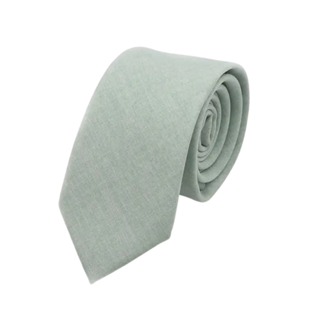Light Pastel Green/Sage Classic Cotton Skinny Tie