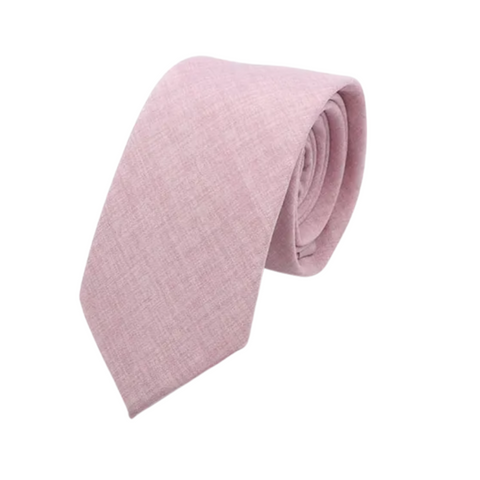 Light Pastel Pink Classic Cotton Skinny Tie