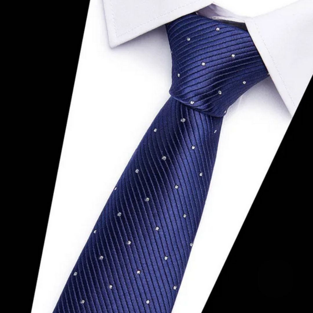 Classic Subtle Stripes Dotted Blue Regular Tie