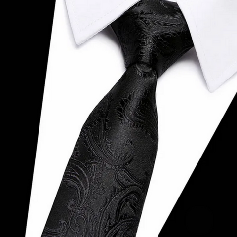 Classic Subtle Black Paisley Regular Tie