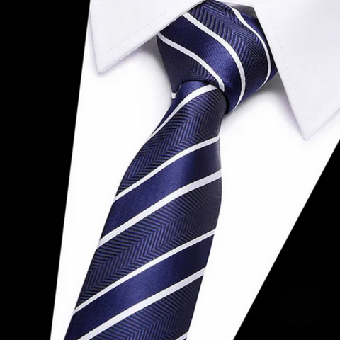 Herringbone Stripe Blue Regular Tie