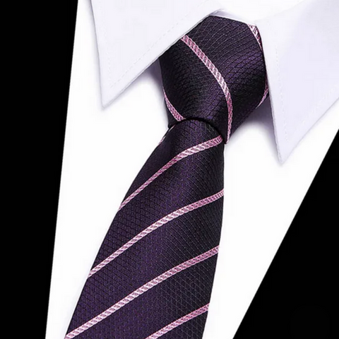 Textured Stripe Mauve Regular Tie