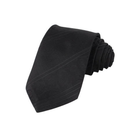 Subtle Stripes Black Regular Tie