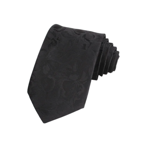Subtle Filigree Black Regular Tie