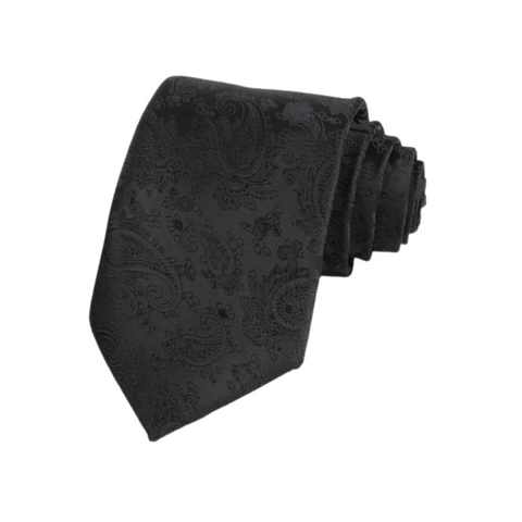 Subtle Paisley Black Regular Tie