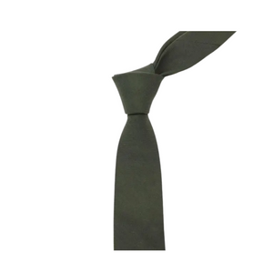 Classic Herringbone Olive Skinny Tie
