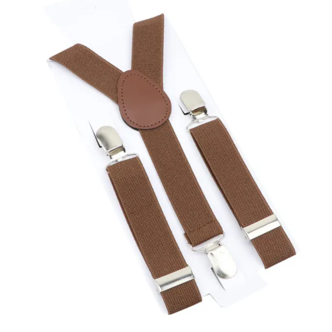 Light Chocolate Brown Kids Suspenders
