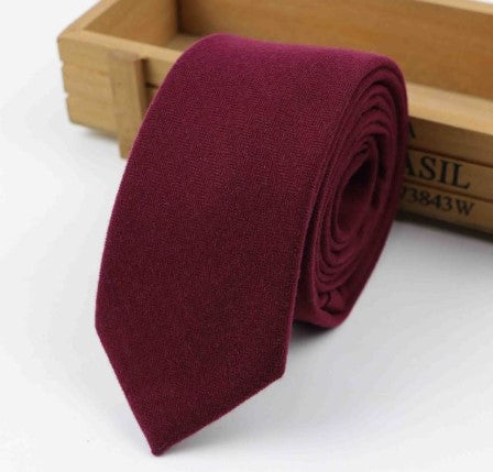 Burgundy Herringbone Skinny Tie