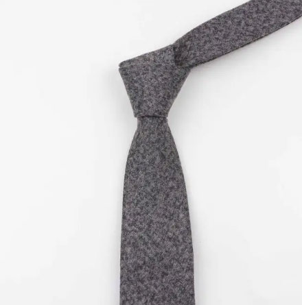 Classic Herringbone Dark Marl Grey Skinny Tie