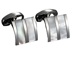 Silver Mother of Pearl Rectangular Cufflinks