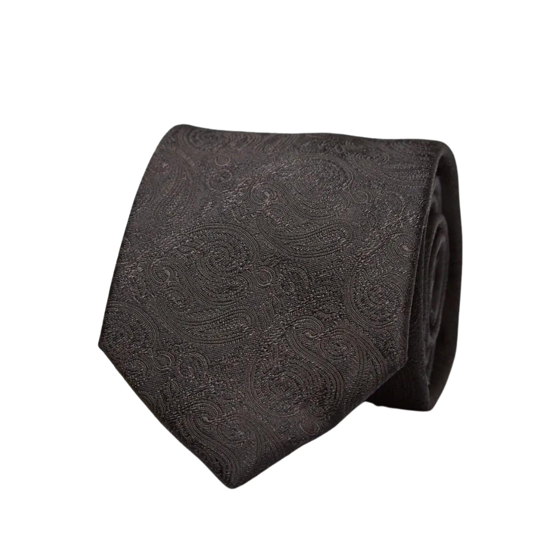 Black Paisley Regular Tie