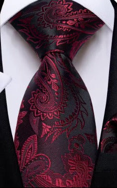 Burgundy Paisley Regular Tie