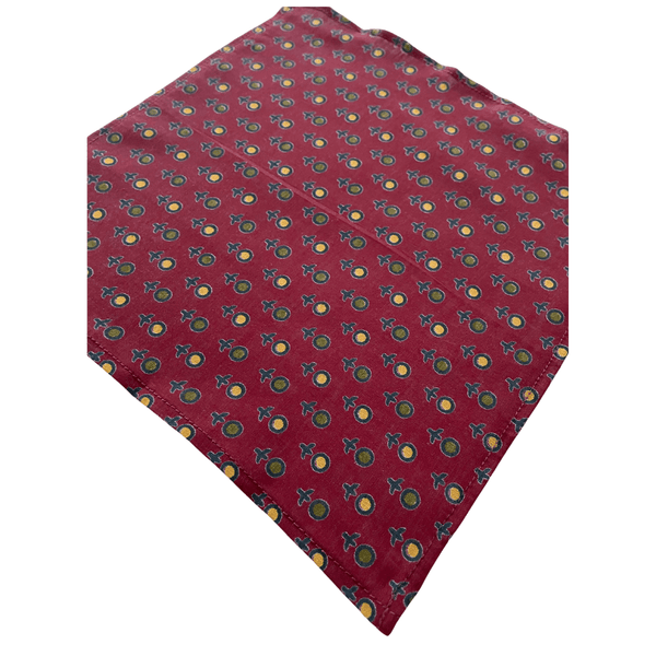 Abstract naughts and crosses Burgundy Pocket Square - AJ