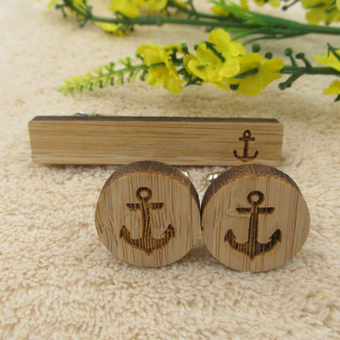 Anchor Wooden Cufflinks - AJ