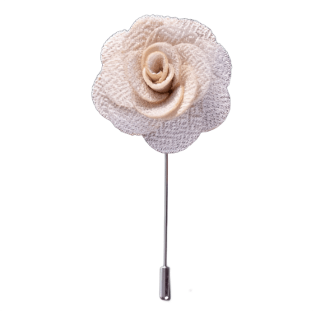 Beige Microfiber Lapel Pin - AJ