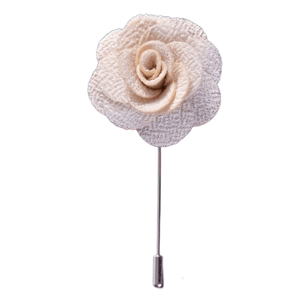 Beige Microfiber Lapel Pin - AJ
