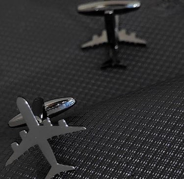 Black Airplane Cufflinks - AJ