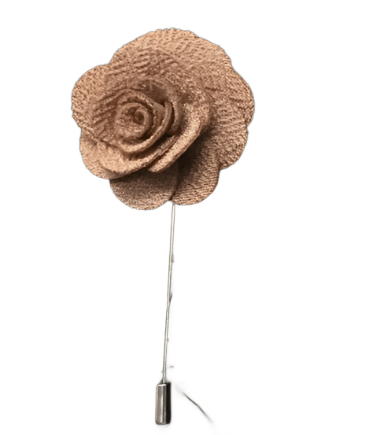 Dark Beige Microfiber Lapel Pin - AJ