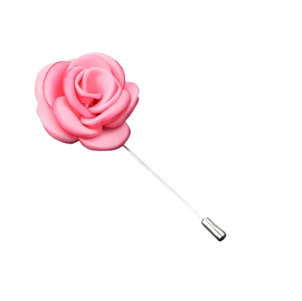Dark Pink Satin Flower Lapel Pin - AJ