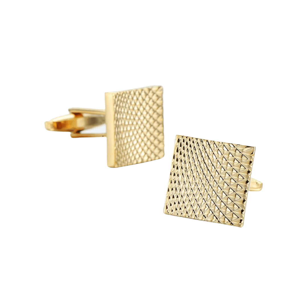 Diamond Rivet Texture Gold Cufflinks - AJ