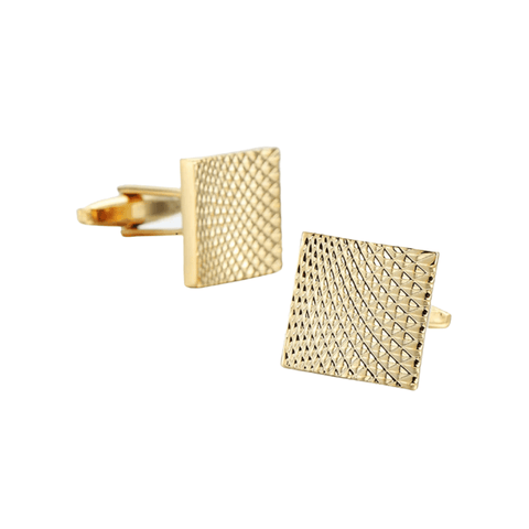 Diamond Rivet Texture Gold Cufflinks - AJ