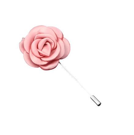 Dusty Pink Satin Flower Lapel Pin - AJ