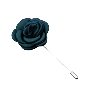 Green Satin Flower Lapel Pin - AJ
