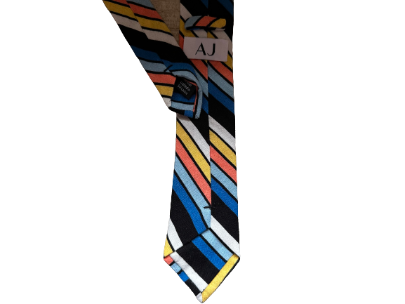 Classic Candy Cane Shades of Blue and Orange Skinny Tie