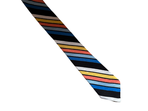 Classic Candy Cane Shades of Blue and Orange Skinny Tie