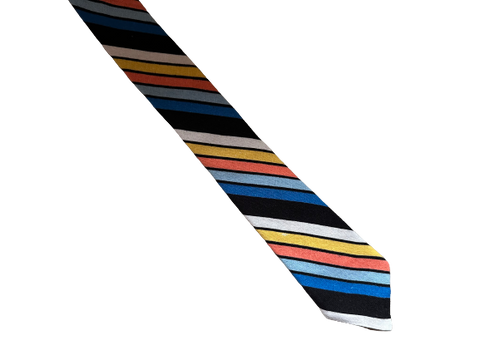 Classic Candy Cane Shades of Blue and Orange Skinny Tie